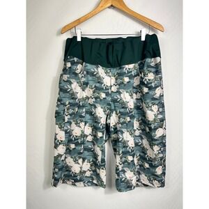 Shredly Women 18 MTB Shorts Green Floral Camo NAT Mountain Bike Cycling Shorts